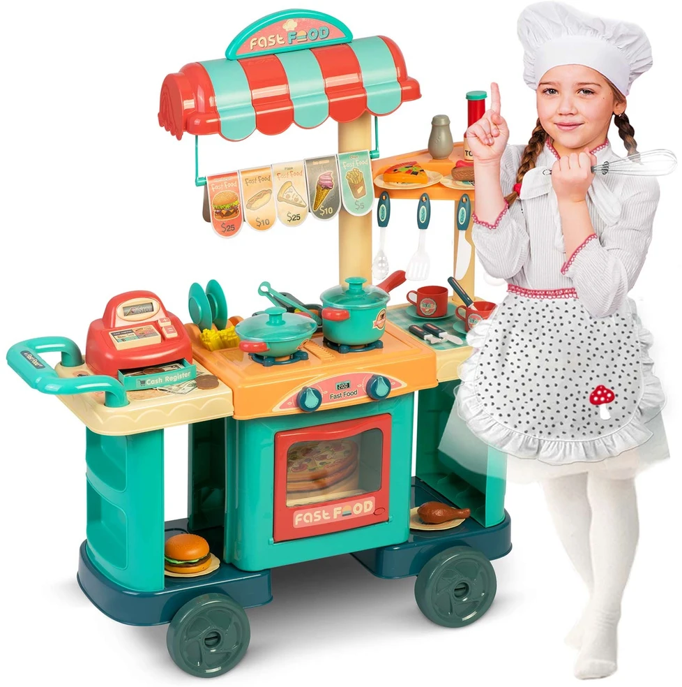 Ricokids 773000 vaikiška virtuvė ant ratukų