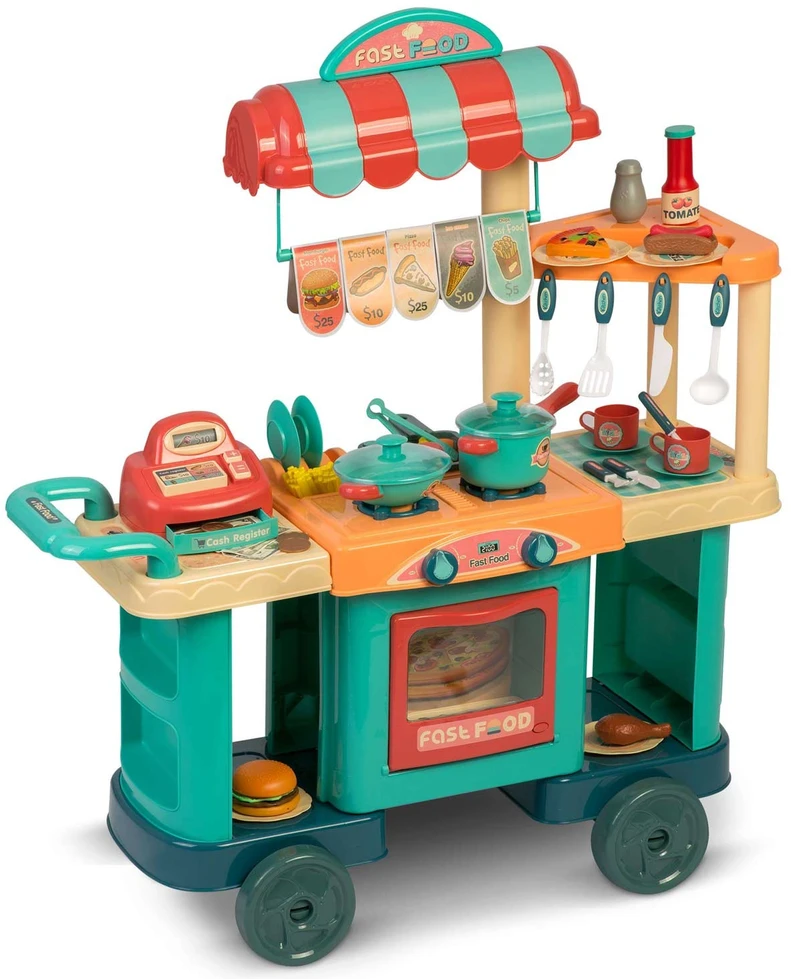 Ricokids 773000 vaikiška virtuvė ant ratukų