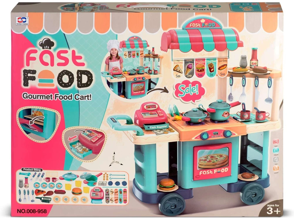 Ricokids 773000 vaikiška virtuvė ant ratukų