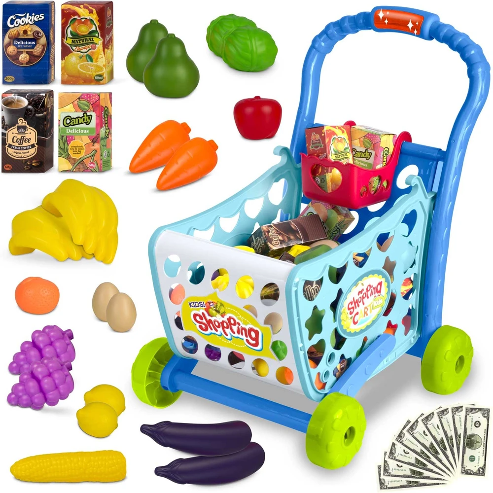 „Ricokids“ 773400 pirkinių vežimėlis, mėlynas
