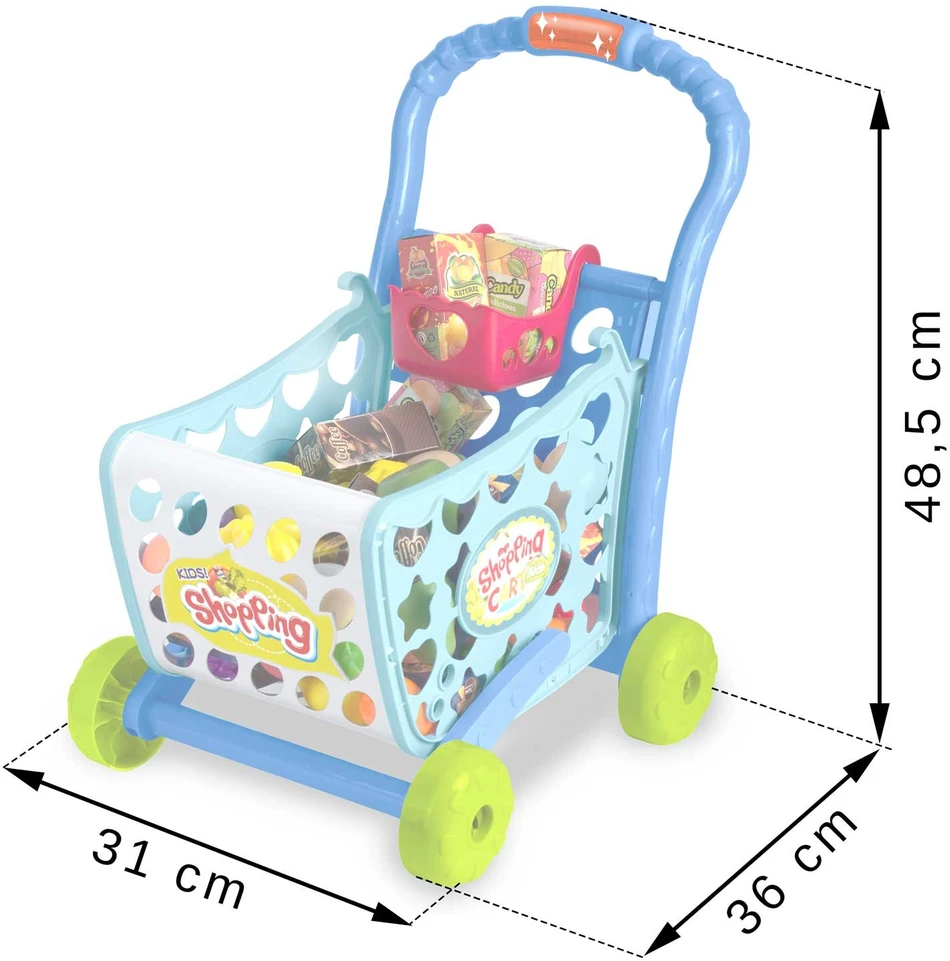„Ricokids“ 773400 pirkinių vežimėlis, mėlynas