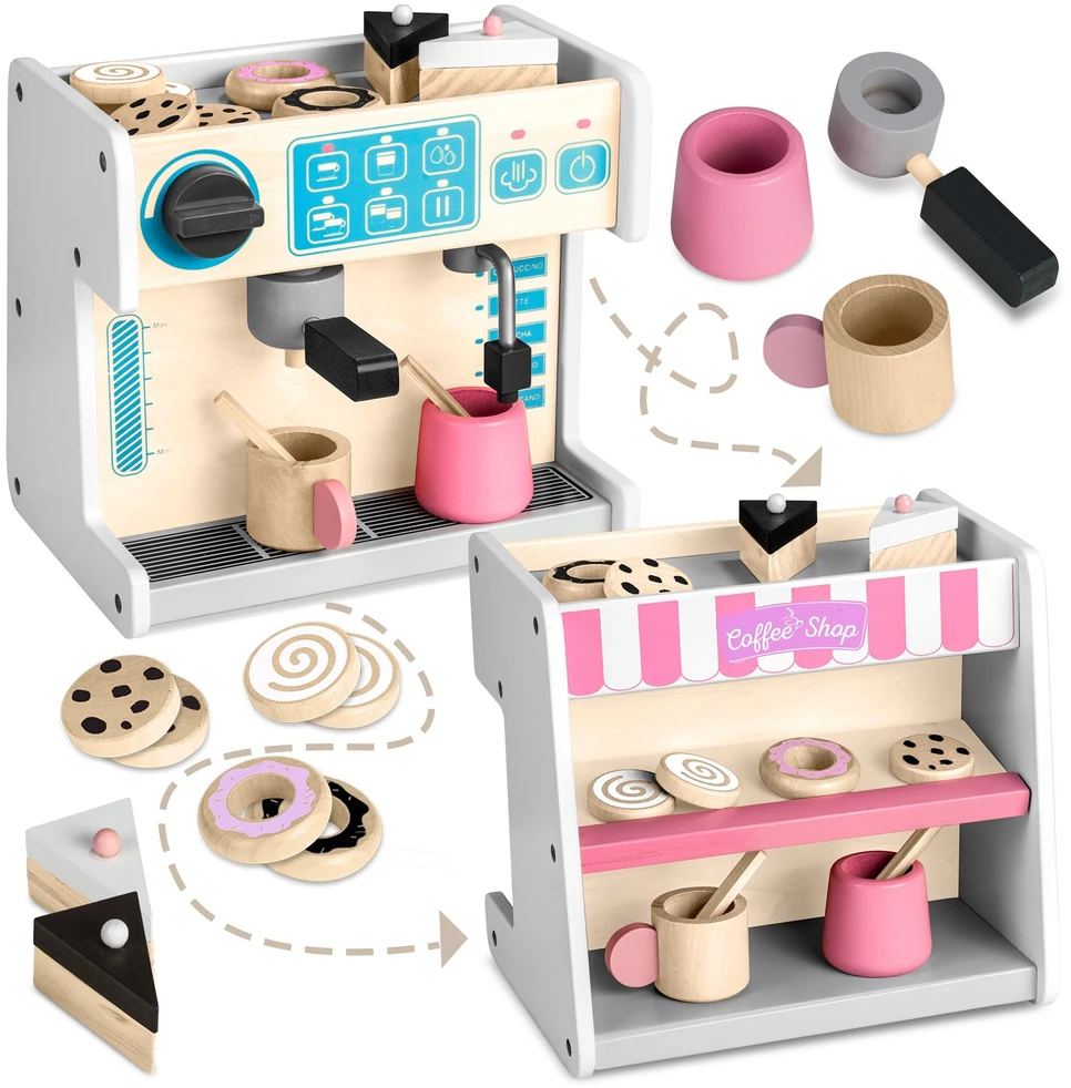 Ricokids Žaislinis medinė kavinė - konditerinė su konditerijos gaminiais