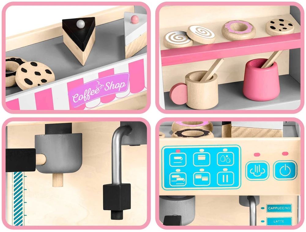 Ricokids Žaislinis medinė kavinė - konditerinė su konditerijos gaminiais