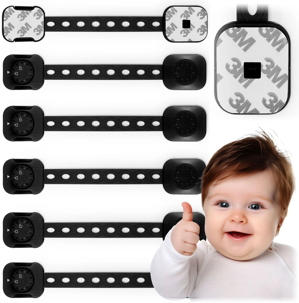 Ricokids 798202 juodos apsaugos nuo spintelių atidarymo, 6 vnt