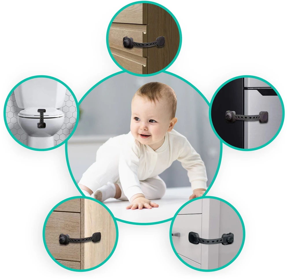 Ricokids 798202 juodos apsaugos nuo spintelių atidarymo, 6 vnt