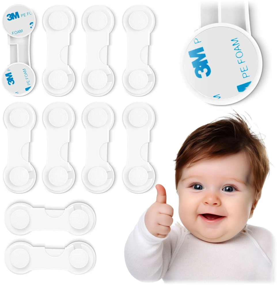 Ricokids 798300 balta apsauga nuo spintelių atidarymo, 10 vnt.