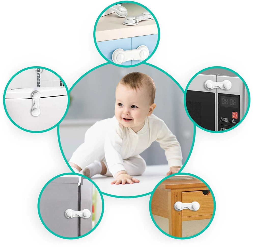Ricokids 798300 balta apsauga nuo spintelių atidarymo, 10 vnt.