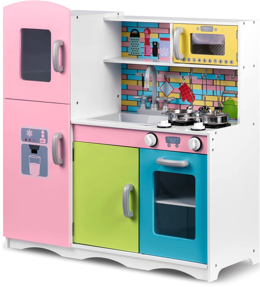 Ricokids Medinė virtuvė vaikams – didelė su priedais