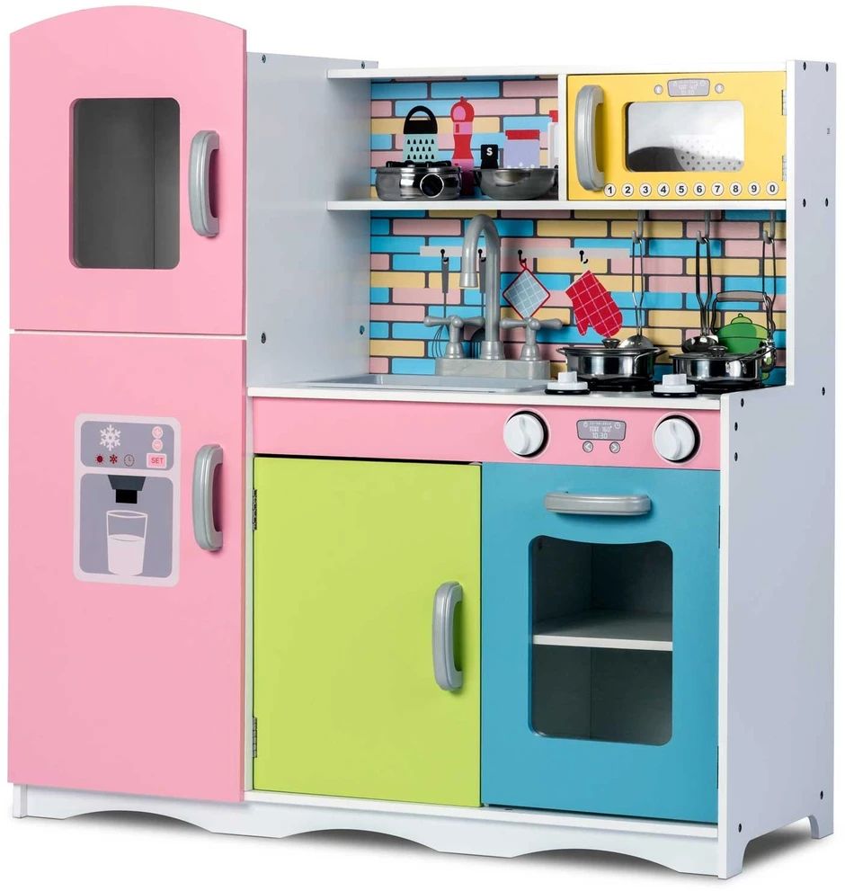 Ricokids Medinė virtuvė vaikams – didelė su priedais