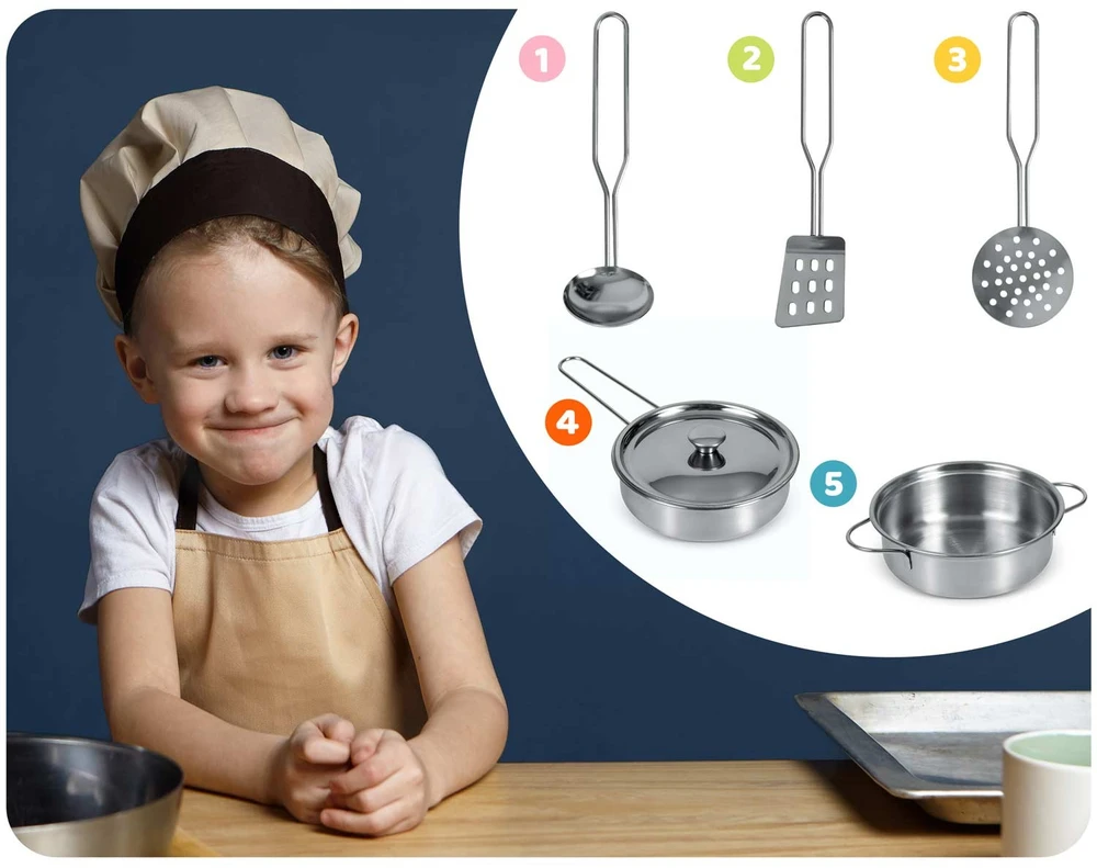 Ricokids Medinė virtuvė vaikams – didelė su priedais