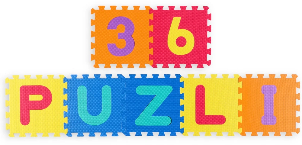 Ricokids Didelis putplasčio kilimėlis, dėlionė, spalvingos raidės 36 vnt.