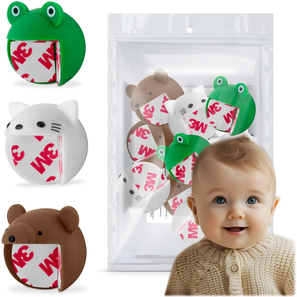 Ricokids Gyvūno galvos formos spintelių kampų apsaugos - 10 vnt.