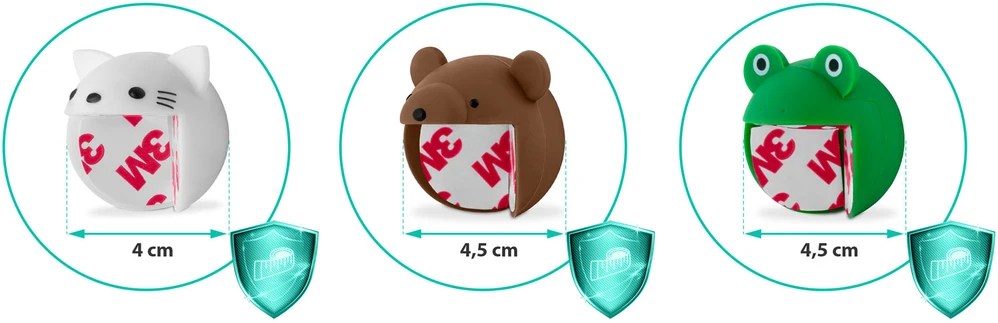 Ricokids Gyvūno galvos formos spintelių kampų apsaugos - 10 vnt.