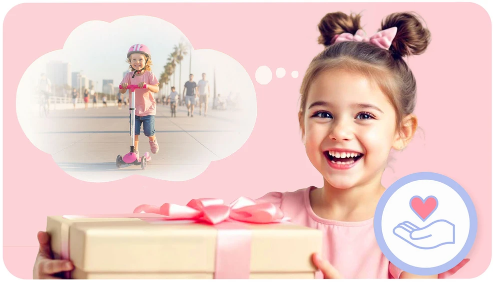 Ricokids Jelly vaikiškas rožinis triračio balansinis paspirtukas su šviesomis tamsoje