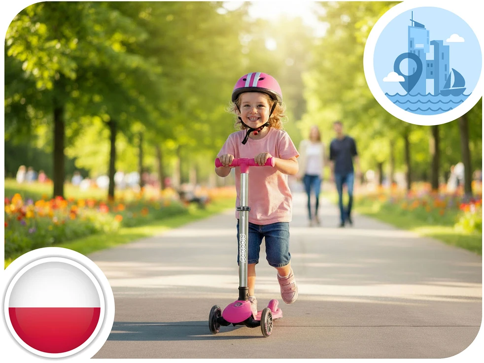 Ricokids Jelly vaikiškas rožinis triračio balansinis paspirtukas su šviesomis tamsoje