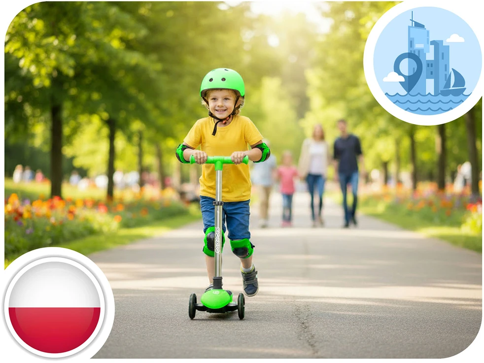 Ricokids Jelly vaikiškas žalias triračio balansinis paspirtukas su šviesomis tamsoje