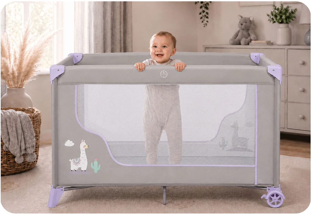 Kelioninė lovytė - maniežas, Ricokids, 125 x 65 x 78 cm