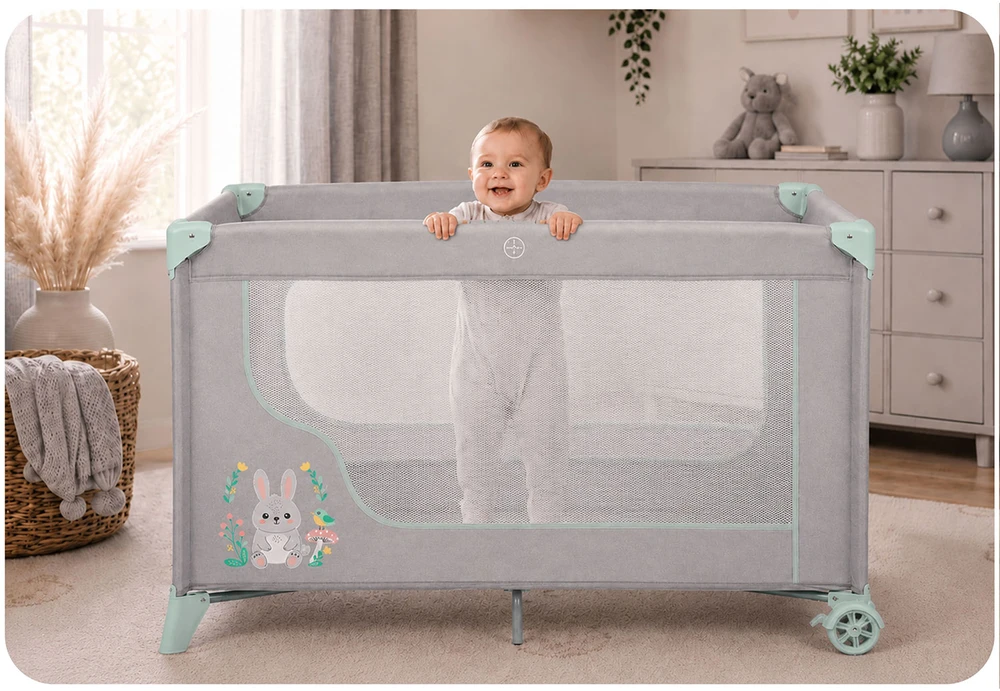 Kelioninė lovytė - maniežas, Ricokids, 125 x 65 x 78 cm