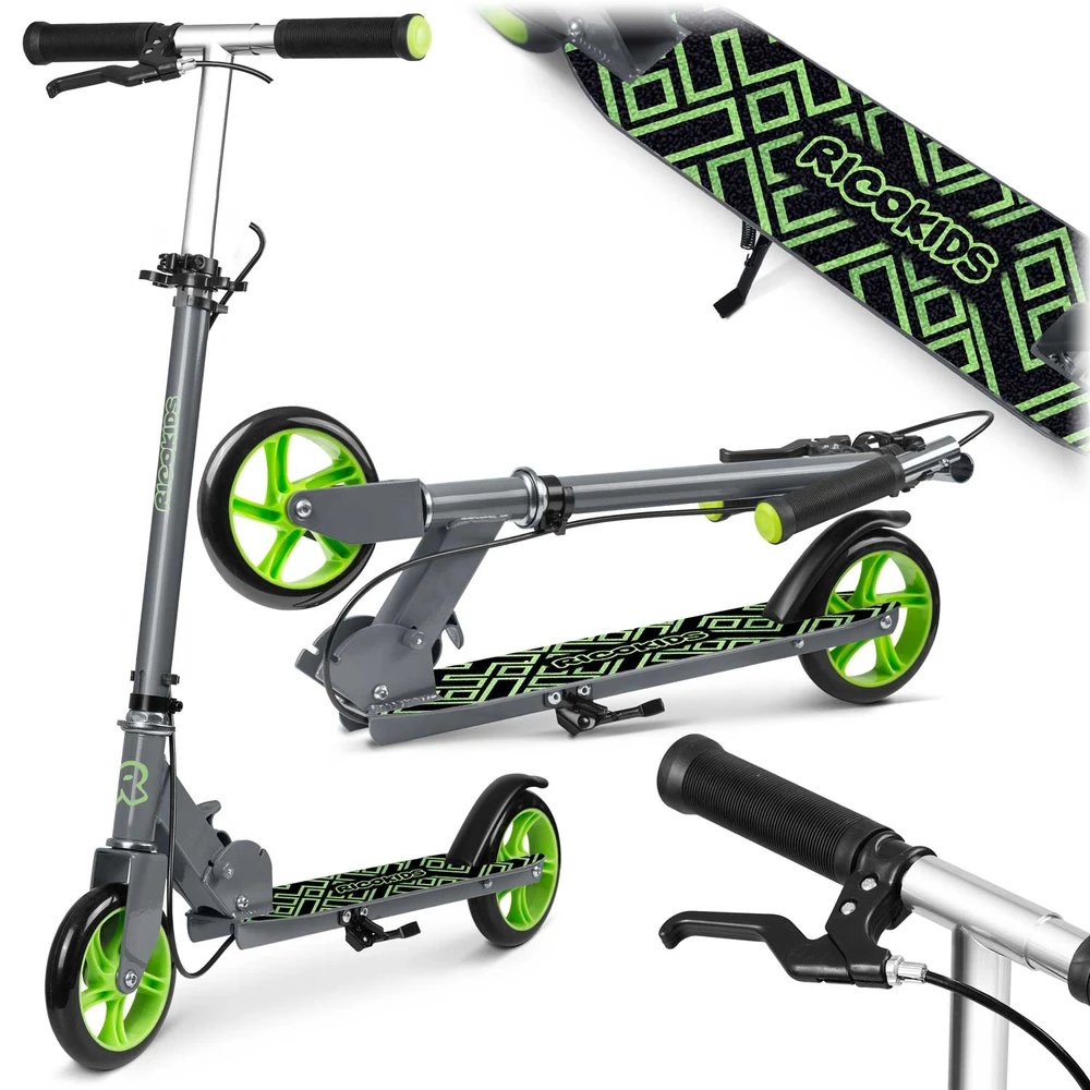 Ricokids Kodi pilkai žalias paspirtukas