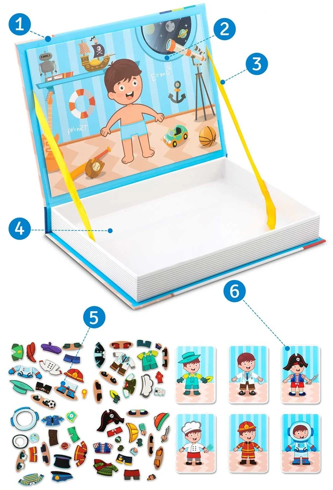 Ricokids Magnetinė dėlionių knygelė „Dress Up“ RK-770
