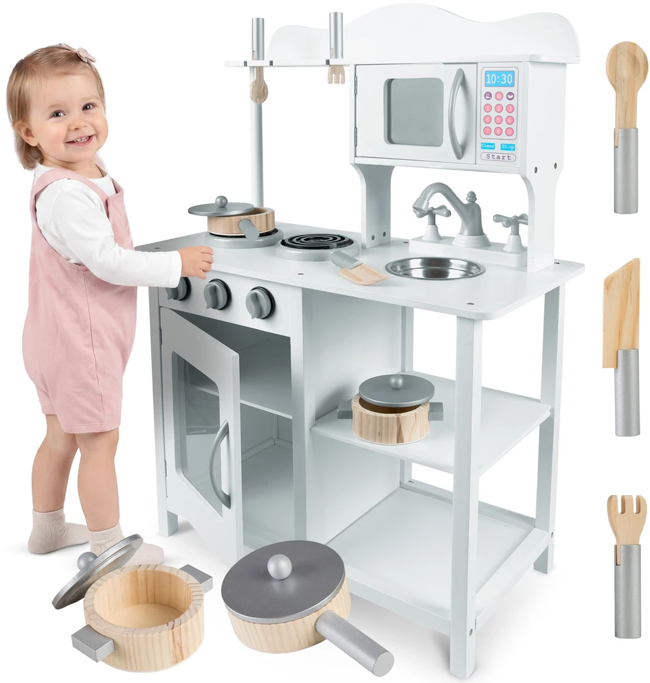 Ricokids Medinė virtuvėlė su priedais Magic Rose