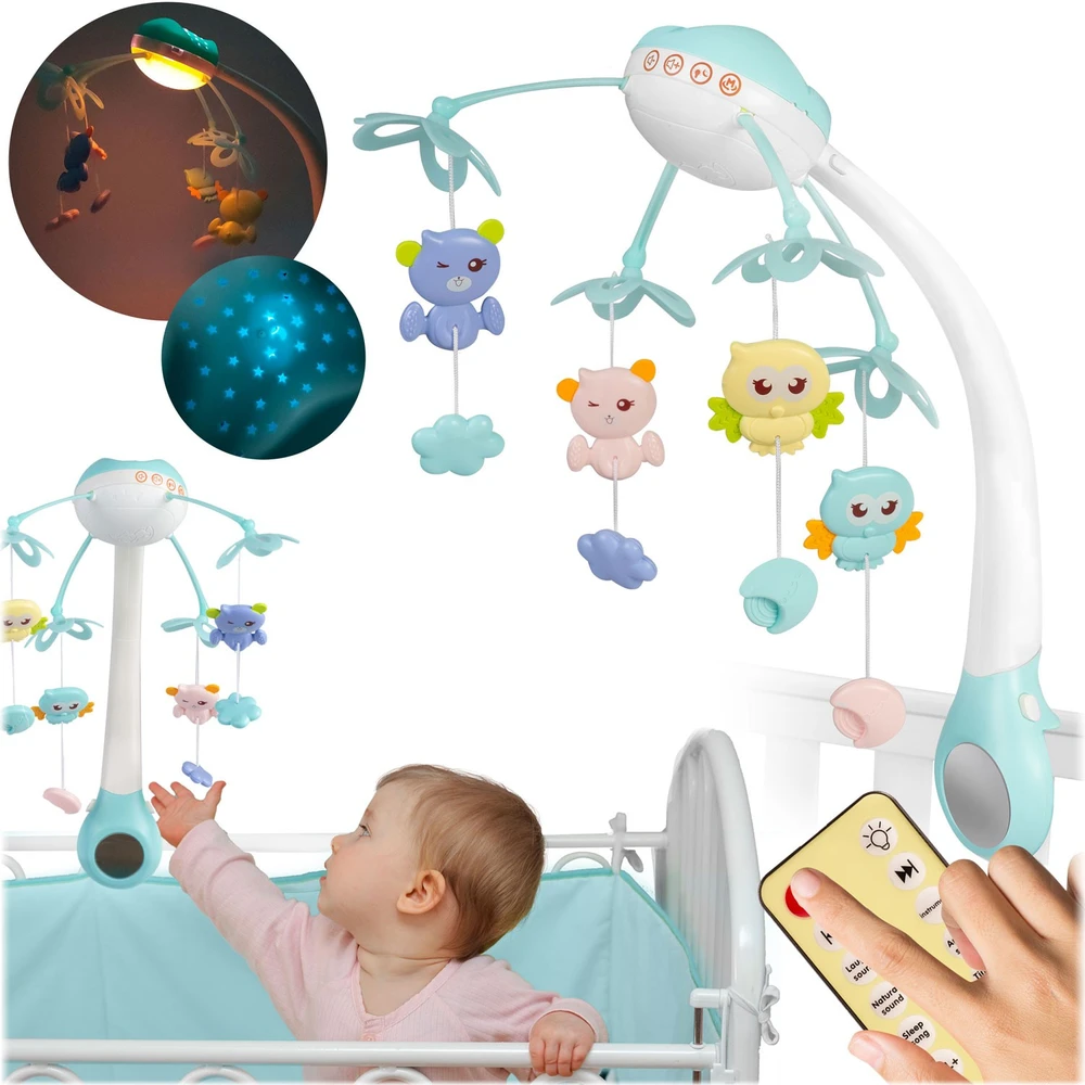 Ricokids Mėlyna RK-813 lovelės karuselė su projektuokliu