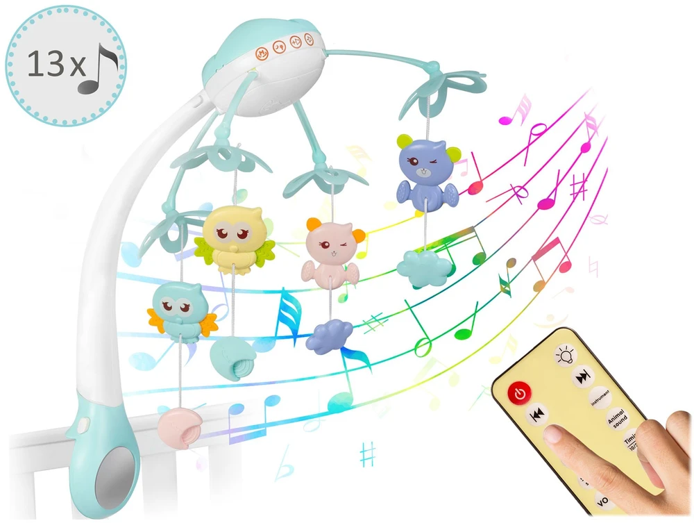Ricokids Mėlyna RK-813 lovelės karuselė su projektuokliu