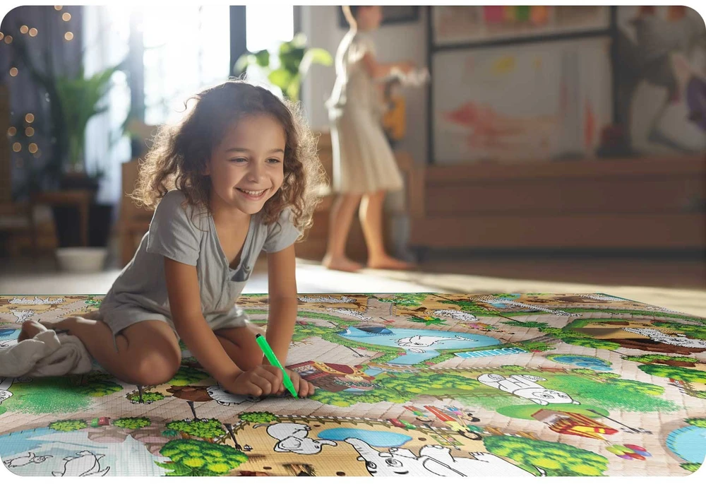 Ricokids RK-343 sulankstoma putų piešimo lenta 200 x 120 x 0,3 cm