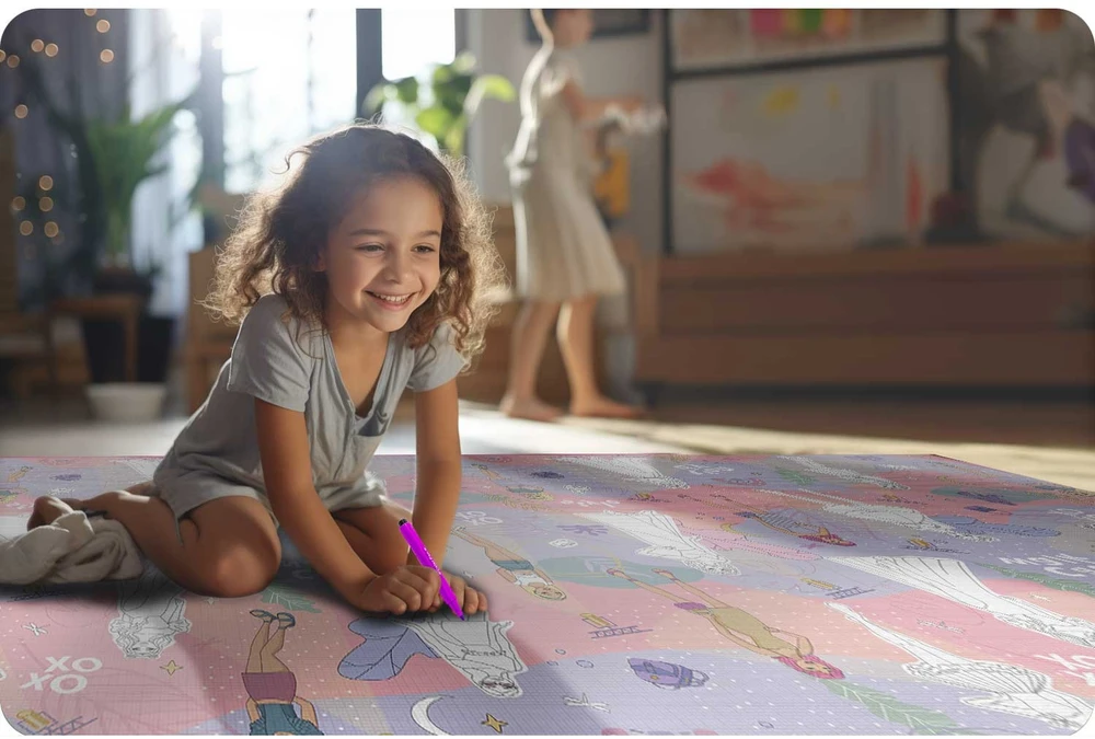 Ricokids RK-343 sulankstoma putų piešimo lenta 200 x 120 x 0,3 cm