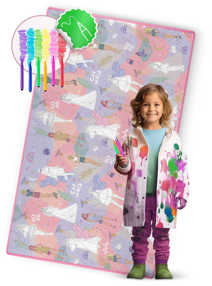 Ricokids RK-343 sulankstoma putų piešimo lenta 200 x 120 x 0,3 cm