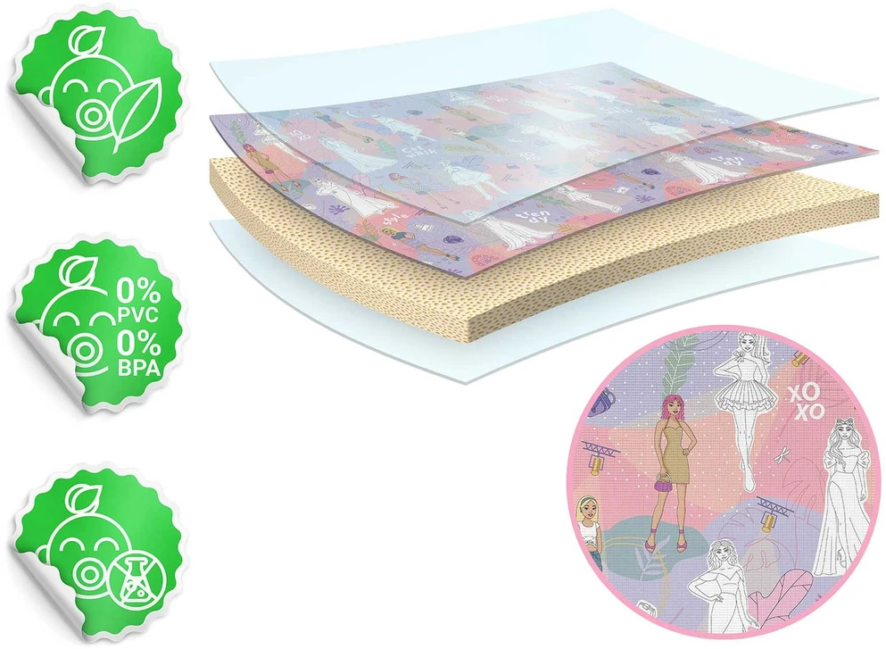 Ricokids RK-344 sulankstomas putplasčio piešimo kilimėlis 120 x 90 x 0,3 cm