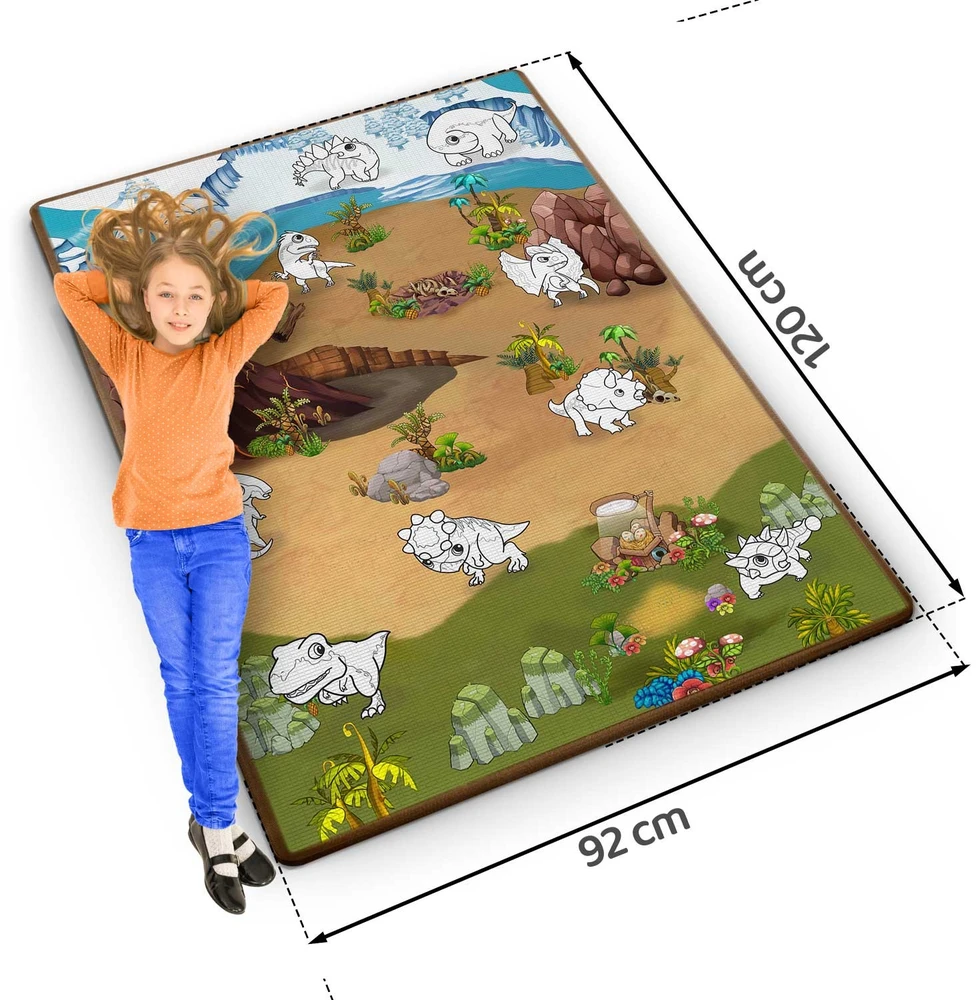 Ricokids RK-344 putplasčio kilimėlis spalvinimui, susuktas, 120 x 90 x 0,3 cm