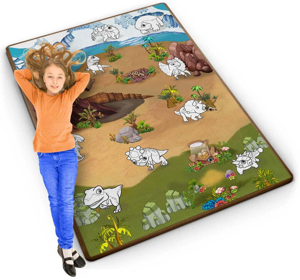 Ricokids RK-344 putplasčio kilimėlis spalvinimui, susuktas, 120 x 90 x 0,3 cm