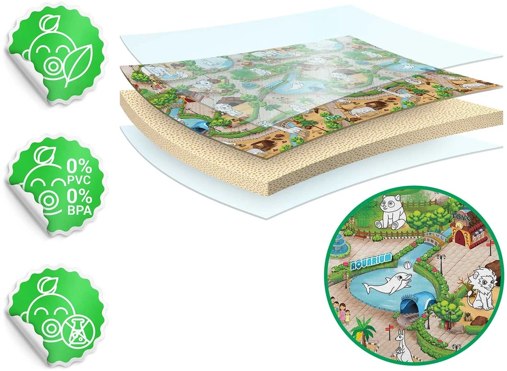 Ricokids RK-344 sulankstomas putplasčio piešimo kilimėlis 120 x 90 x 0,3 cm