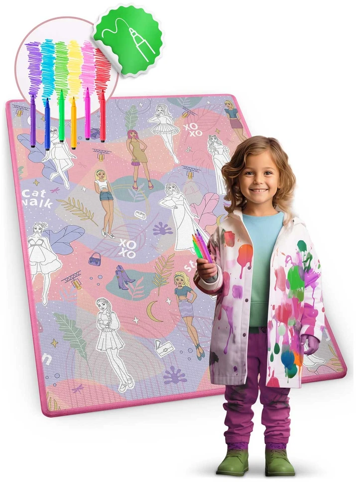 Ricokids RK-344 sulankstomas putplasčio piešimo kilimėlis 120 x 90 x 0,3 cm