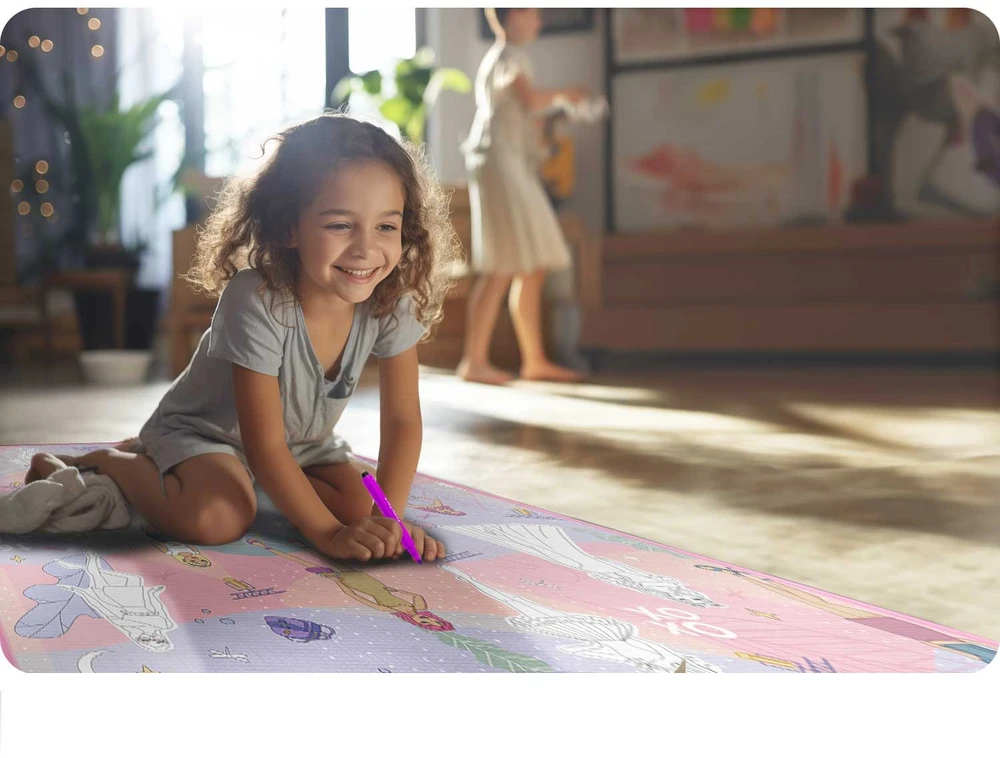 Ricokids RK-344 sulankstomas putplasčio piešimo kilimėlis 120 x 90 x 0,3 cm