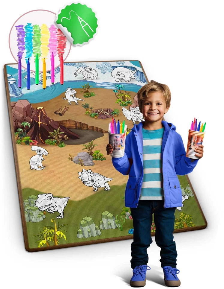 Ricokids RK-344 putplasčio kilimėlis spalvinimui, susuktas, 120 x 90 x 0,3 cm