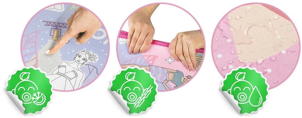Ricokids RK-344 sulankstomas putplasčio piešimo kilimėlis 120 x 90 x 0,3 cm