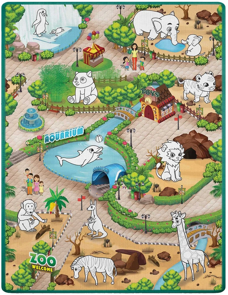 Ricokids RK-344 sulankstomas putplasčio piešimo kilimėlis 120 x 90 x 0,3 cm