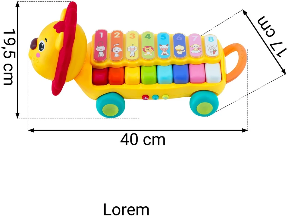 Važiuojantis muzikinis žaislas ksilofonas - pianinas Liūtas Ricokids, RK-740