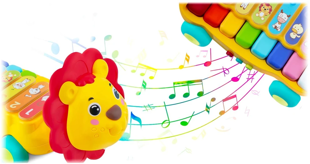 Važiuojantis muzikinis žaislas ksilofonas - pianinas Liūtas Ricokids, RK-740