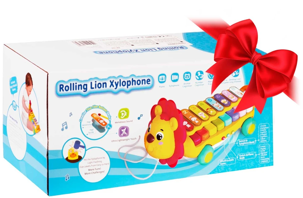 Važiuojantis muzikinis žaislas ksilofonas - pianinas Liūtas Ricokids, RK-740