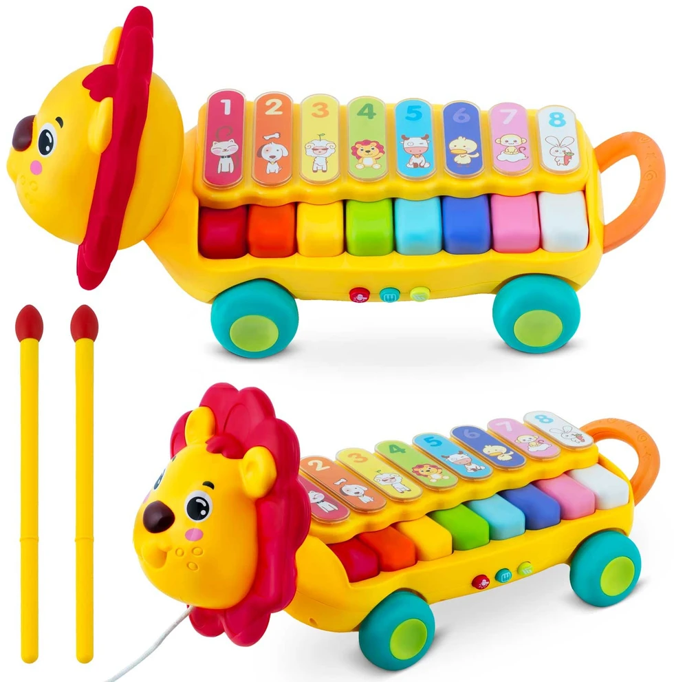 Važiuojantis muzikinis žaislas ksilofonas - pianinas Liūtas Ricokids, RK-740