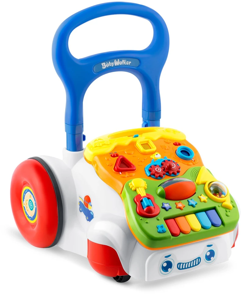 Ricokids RK-744 baltas edukacinis vaikščiojimo žaislas su muzika 2in1