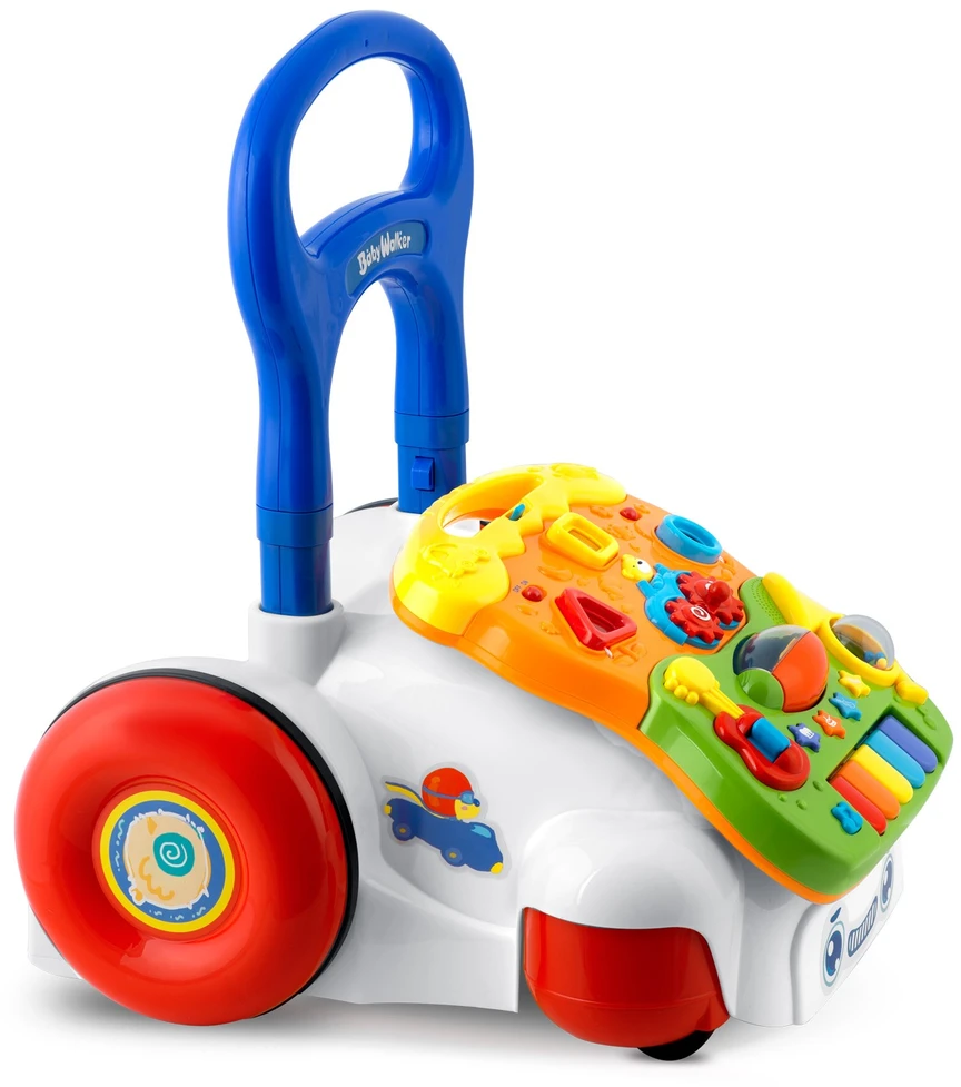 Ricokids RK-744 baltas edukacinis vaikščiojimo žaislas su muzika 2in1
