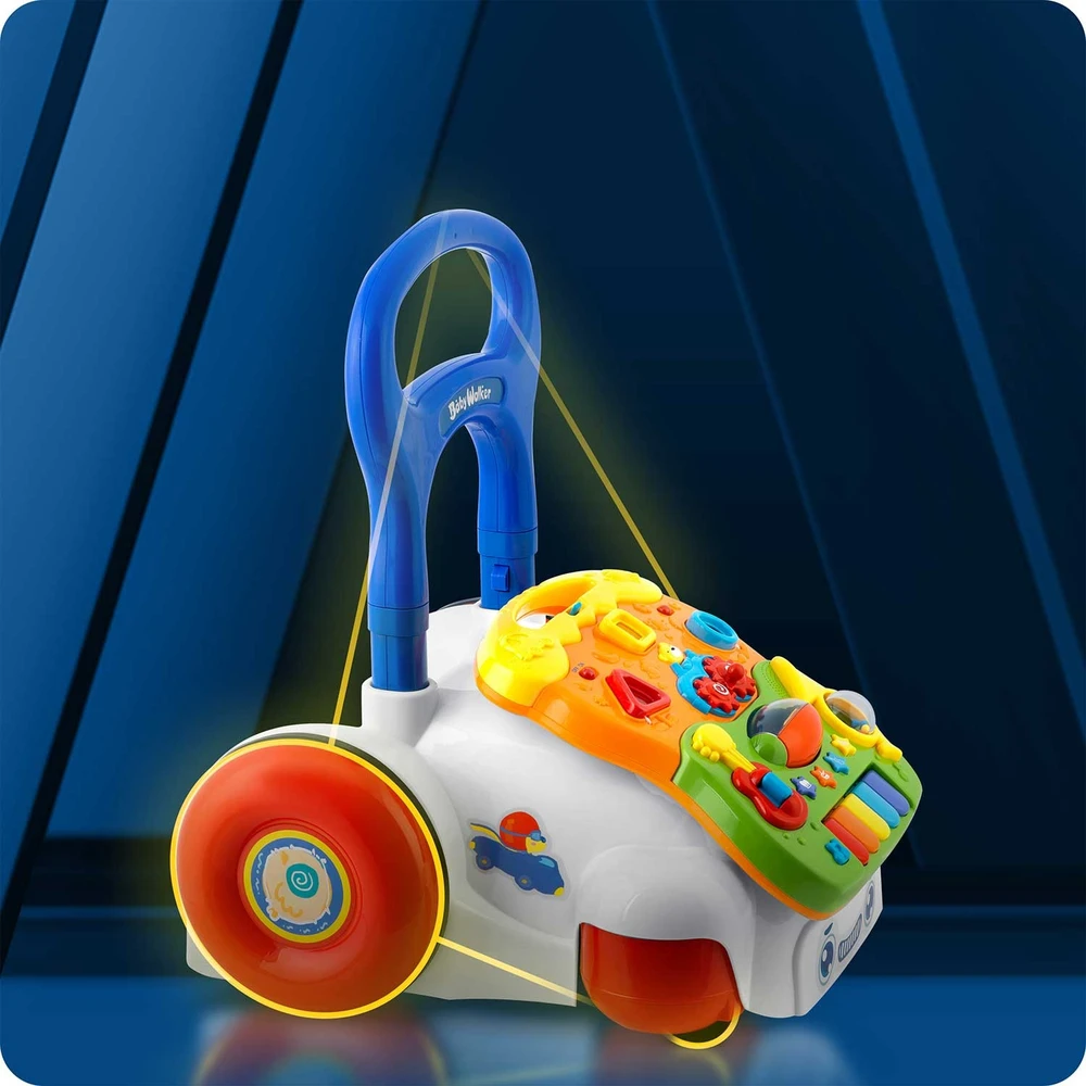 Ricokids RK-744 baltas edukacinis vaikščiojimo žaislas su muzika 2in1