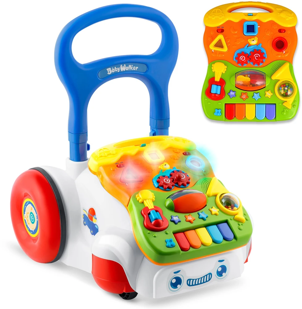 Ricokids RK-744 baltas edukacinis vaikščiojimo žaislas su muzika 2in1