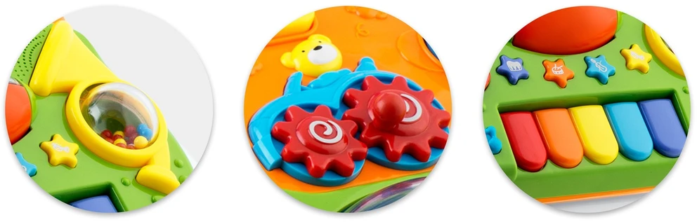Ricokids RK-744 baltas edukacinis vaikščiojimo žaislas su muzika 2in1