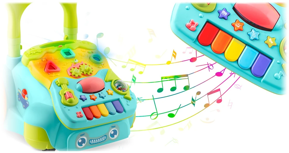 Lavinamasis stumdukas su pianinu 2in1 kūdikiams, Ricokids