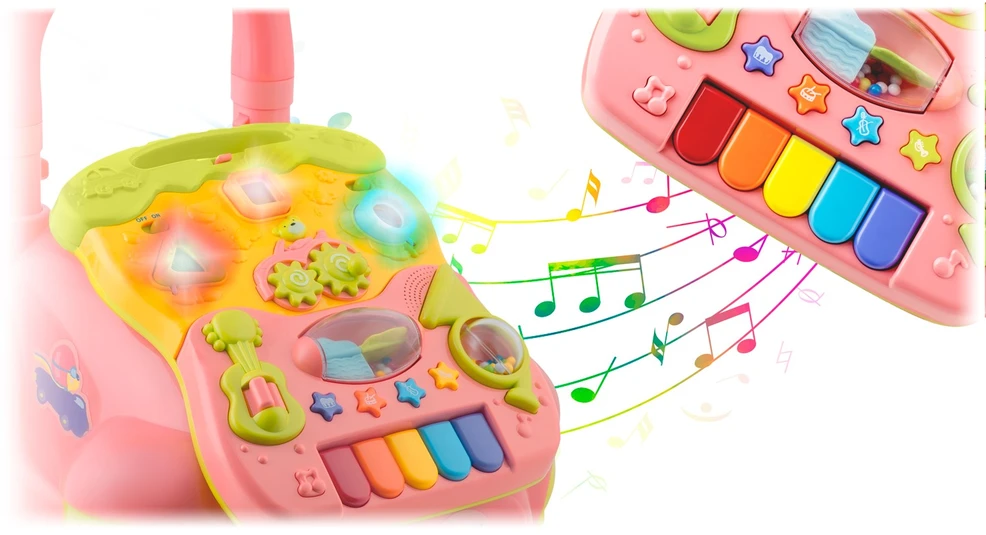 Lavinamasis stumdukas su pianinu 2in1 kūdikiams, Ricokids